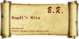 Bogár Rita névjegykártya