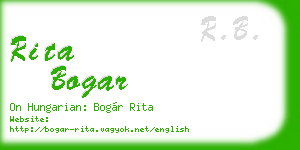 rita bogar business card