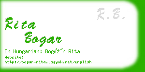 rita bogar business card